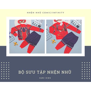Bộ quần áo siêu nhân nhện Infinity tay dài in 3D