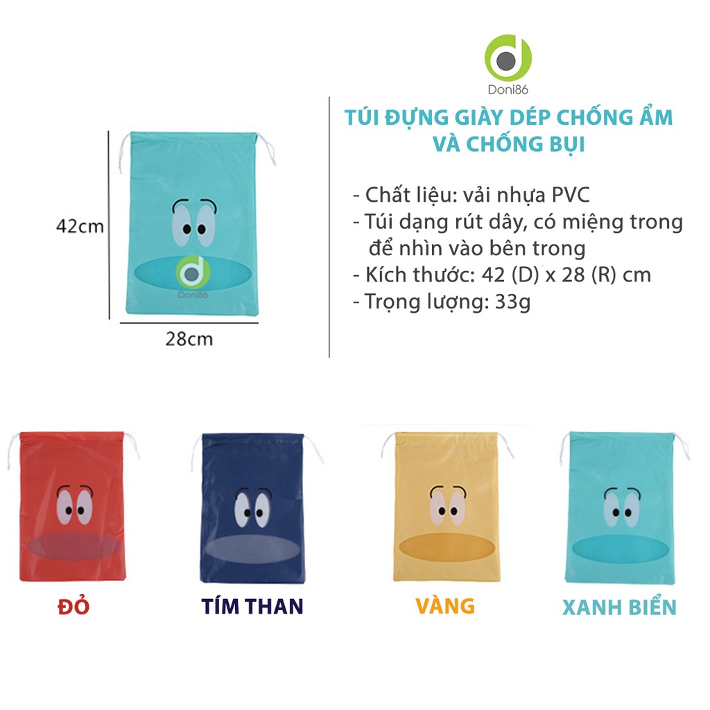 Túi đựng giày dép chống ẩm và chống bụi bẩn có phần trong để nhìn - PK91 - Doni86