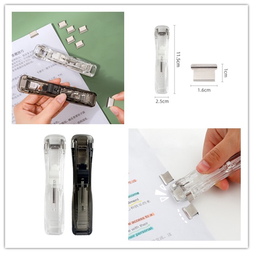 Dụng Cụ Bấm Ghim Giấy Cầm Tay Kèm 50 Kẹp Kim Loại Tiện Dụng