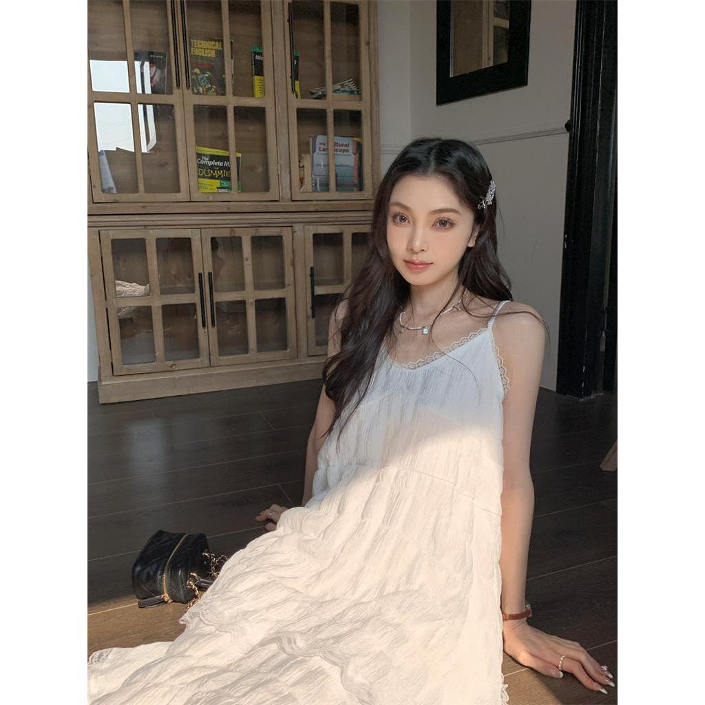 63037 Váy Ren Hai Dây Phong Cách Mới