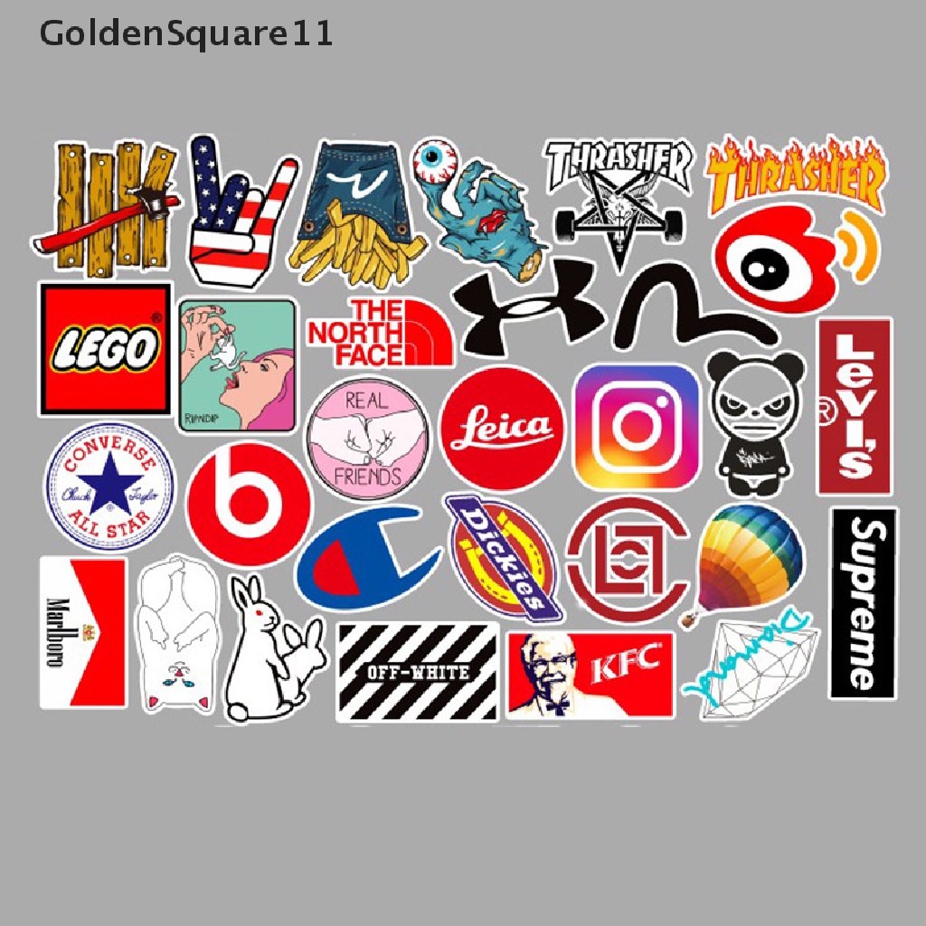 Set 100 Miếng Dán Graffiti Thời Trang Cổ Điển Dùng Trang Trí Ván Trượt / Laptop / Xe Hơi Goldsquare11