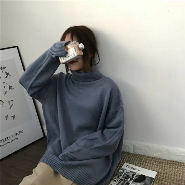 (sẵn) Áo len cổ lọ ulzzang 