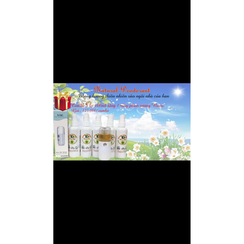 Combo 5 chai xịt khử mùi ẩm mốc tặng 1 máy phun sương Nano tạo ẩm