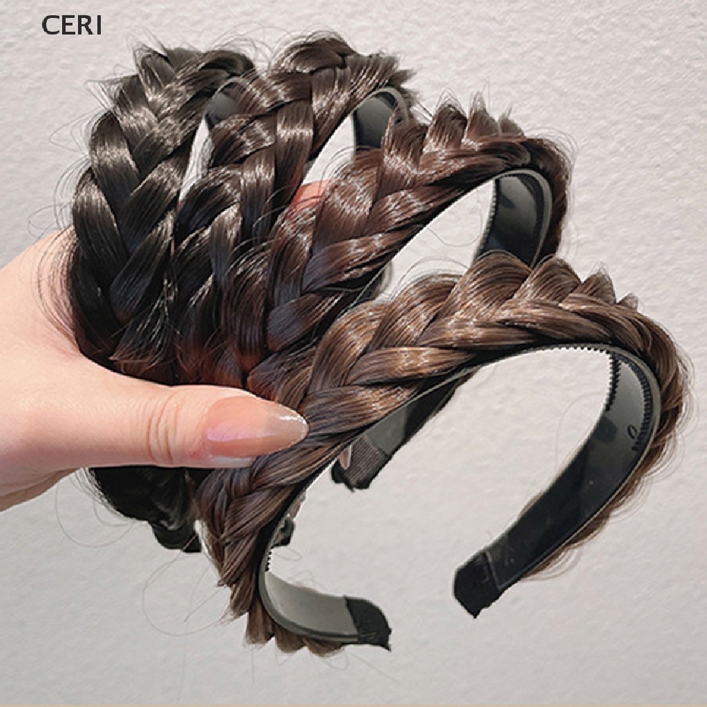 Băng Đô Cài Tóc Giả Thắt Bím Handmade Phong Cách Retro Cho Nữ