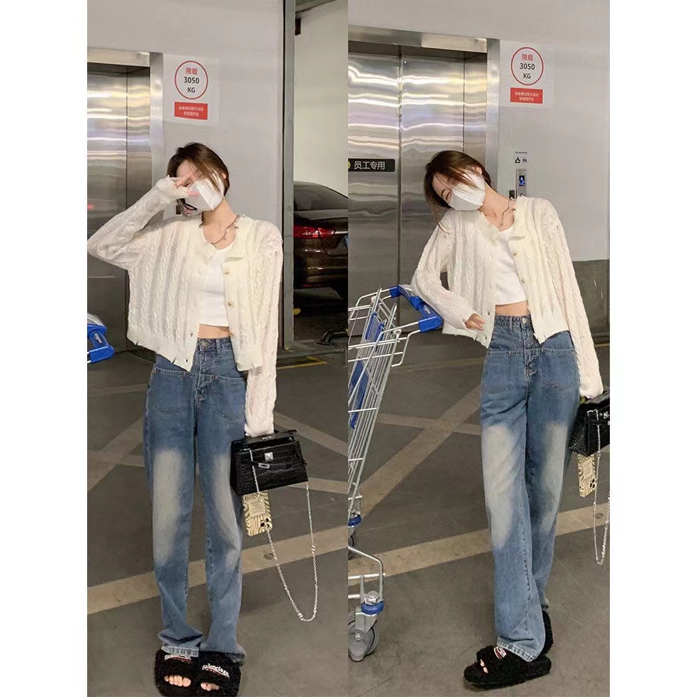 Áo Khoác Cardigan Dệt Kim Dáng Ngắn Phong Cách Hàn Quốc Thời Trang Thu Đông Cho Nữ