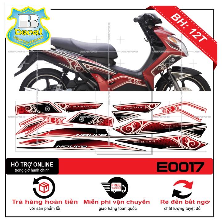 ( Quí khách vui lòng mang ra tiệm cho thợ dán ) Tem NOUVO 2,3 ĐỎ ĐEN [Bi Decal]