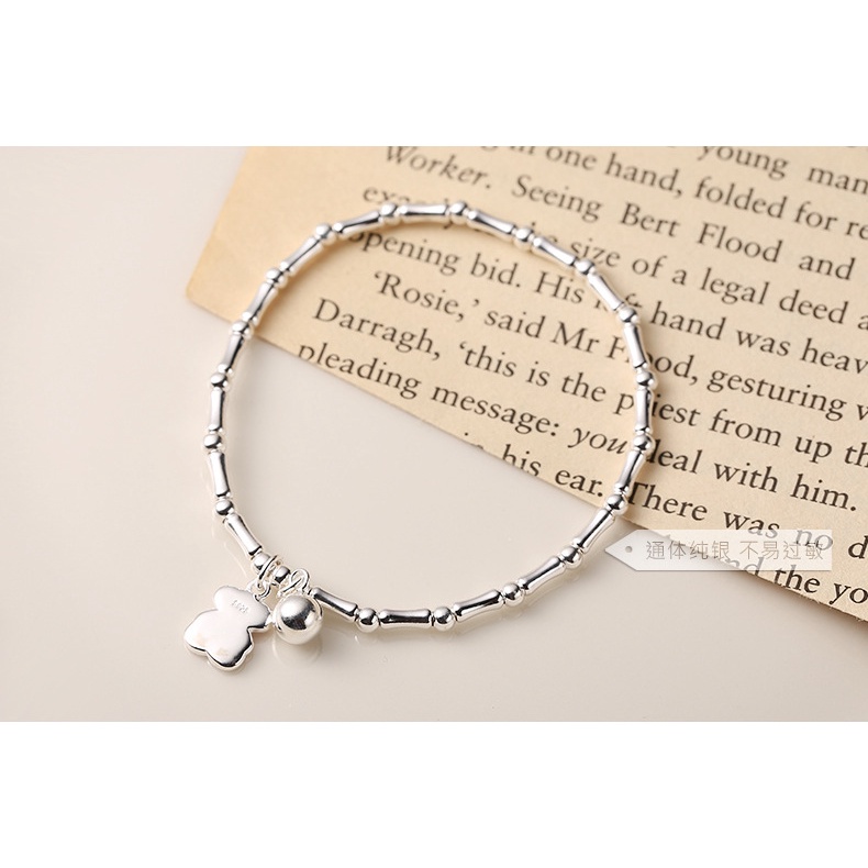 [Hàng Mới] Vòng Tay Chuỗi Hạt Tròn Đính Gấu Bông Handmade Co Giãn Dễ Phối Đồ