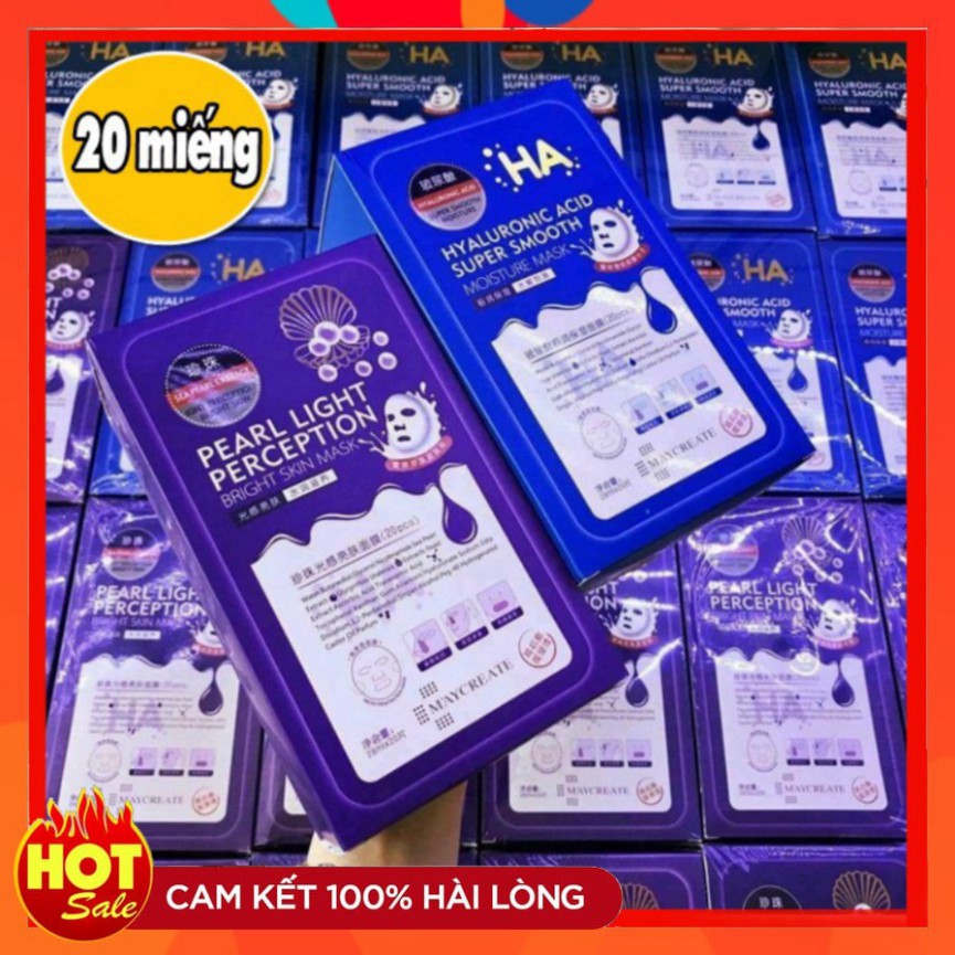 [Hộp 20 Miếng] Hộp Mặt Nạ HA Xanh Tím MayCreate [cos289]