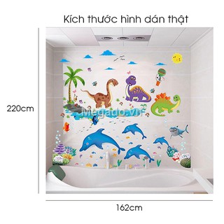 Decal khủng long cá heo N295