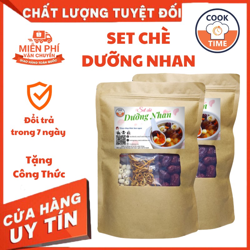 Chè Dưỡng Nhan Tuyết Yến (12-15 Chén) Set Nguyên Liệu Đồ Nấu Chè Dưỡng Nhan Có Công thức cách nấu COOKTIME