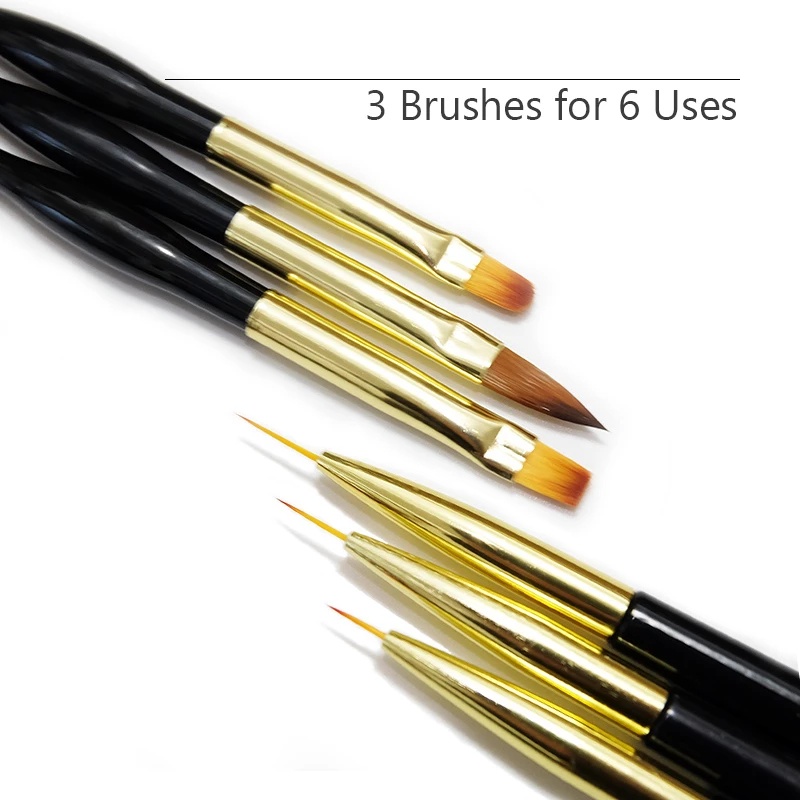 Set 3 Cọ Vẽ Trang Trí Móng Hai Đầu Siêu Mảnh