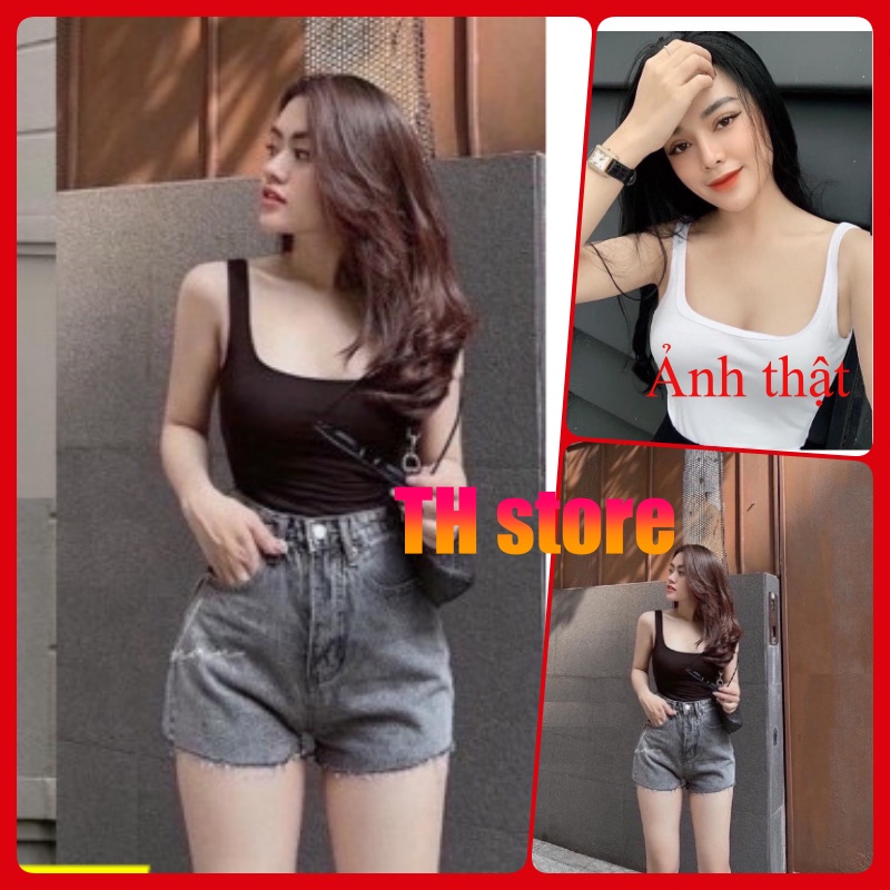 [MÃ TH6739 GIẢM 20% TỐI ĐA 30K ĐƠN TỐI THIỂU 500K] Áó 3 ba lỗ croptop chất dày mịn