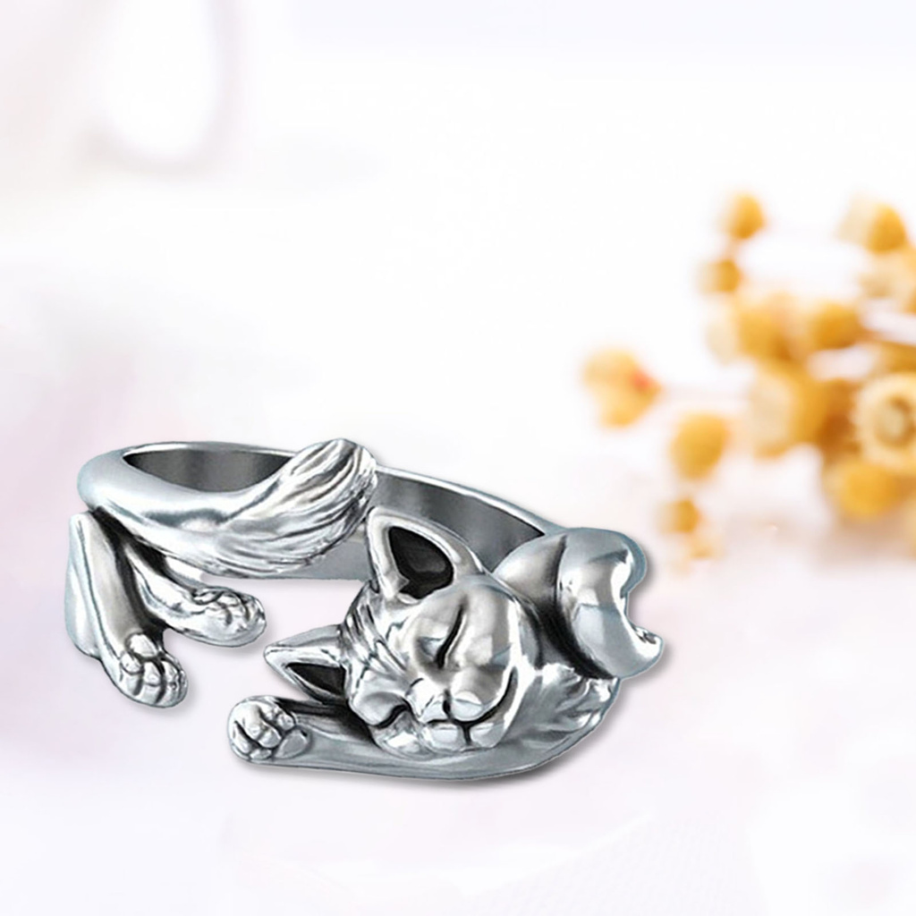 Nhẫn Hở Hoạ Tiết Mèo Đáng Yêu Hợp Thời Trang