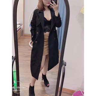 Áo măng tô kaki dáng dài