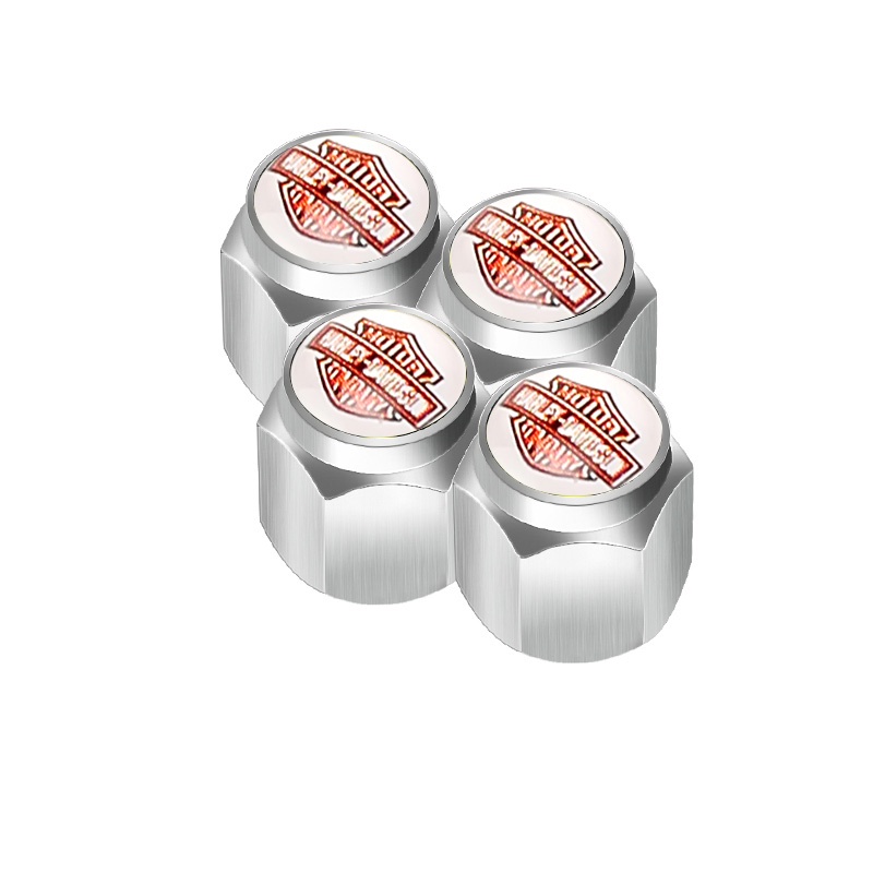 Set 4 Nắp Van Bánh Xe Bằng Kim Loại Cho Xe Harley Skull Fatob