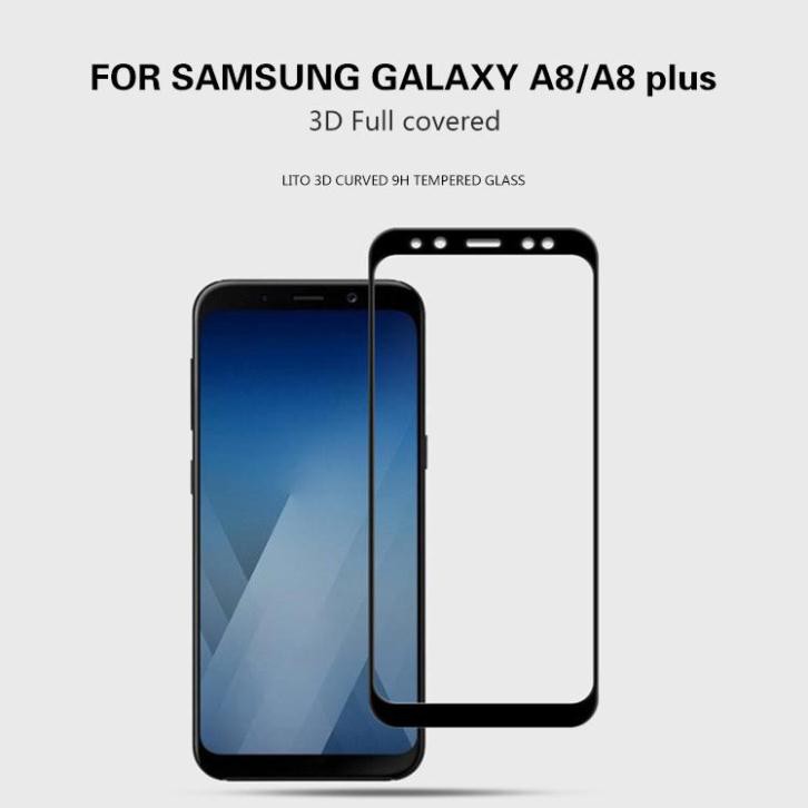 Kính cường lực Samsung Galaxy A6 , A6 plus , A8 , A8 plus full màn hình 9D / 10D tặng kèm giấy lau 2 mặt