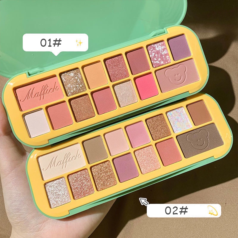 (Hàng Mới Về) Bảng Phấn Mắt Maffick 14 Màu Lì Và Ánh Nhũ Kết Hợp Trang Điểm Kháng Nước | BigBuy360 - bigbuy360.vn