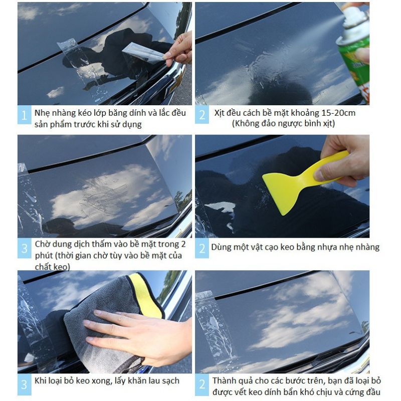 Bình Xịt Dung Dịch Tẩy Vết Băng Keo, Băng Dính, Giấy Dán, Sticker Đa Năng
