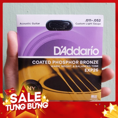 Dây Đàn Guitar Acoustic D'Addario EXP 26 [Size 11] - Tặng kèm Pick gảy