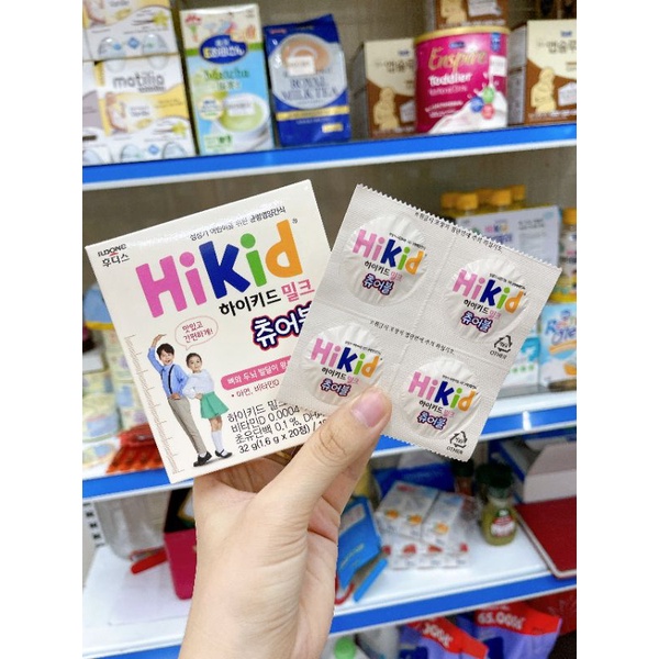 Sữa Hikid Milk Chewable 60 viên kẹo thơm ngon bổ dưỡng cho bé từ 3-12 tuổi