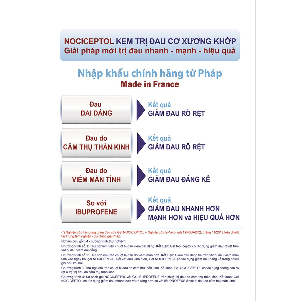 GEL BÔI GIẢM ĐAU CƠ XƯƠNG KHỚP NOCICEPTOL