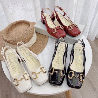 SANDAL KHUY XC 3P-Sandal bít mũi vuông khuy ngang gân mũi nổi