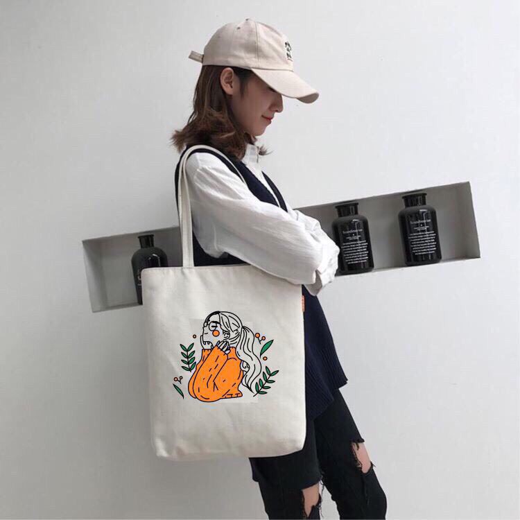 [ SALE ] TÚI TOTE CÔ GÁI - CÓ KHÓA - VẢI DỆT CANVAS 100%