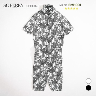 Đồ Bộ Nam Vải Hoạ Tiết Cây Dừa - BMH001 - Chất liệu Lụa Satin siêu nhẹ, thoáng mát - SC Perky Outfit - Hàng nhập thumbnail