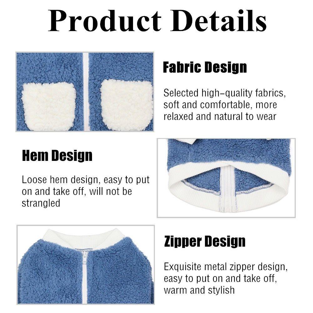 YNATURAL Áo Liền Quần Bằng Lông Cừu Cỡ Nhỏ Giữ Ấm Mùa Thu Đông Cho Cún Cưng