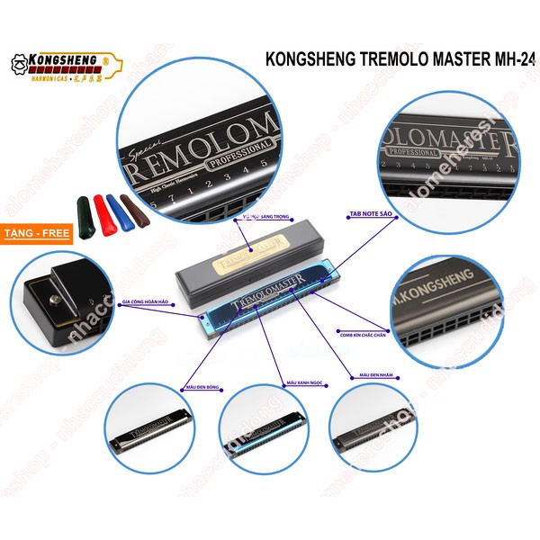 Kèn harmonica tremolo master KongSheng 24 lỗ