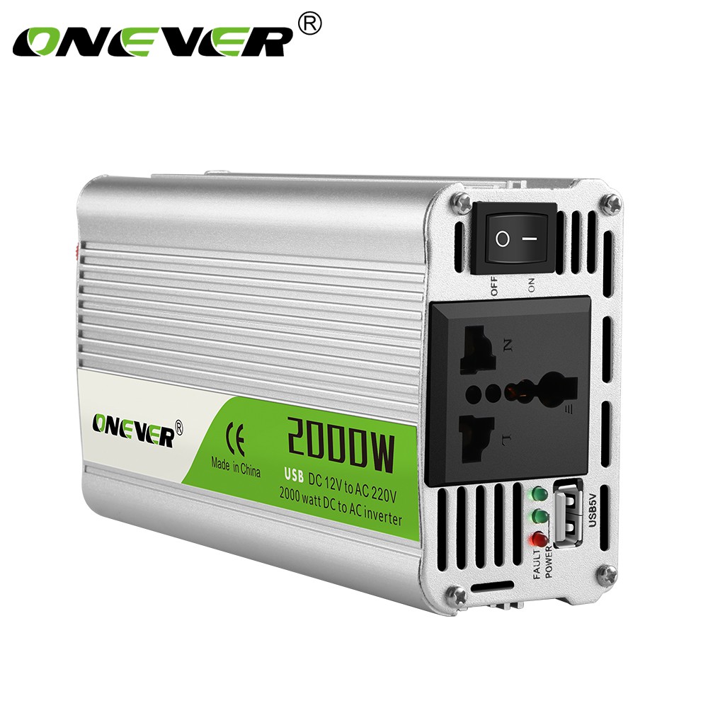 Bộ Chuyển Đổi Nguồn Điện Từ Dc 12V Sang Ac 220V 2000W Cho Xe Hơi