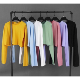 Áo thun croptop tay dài oversize