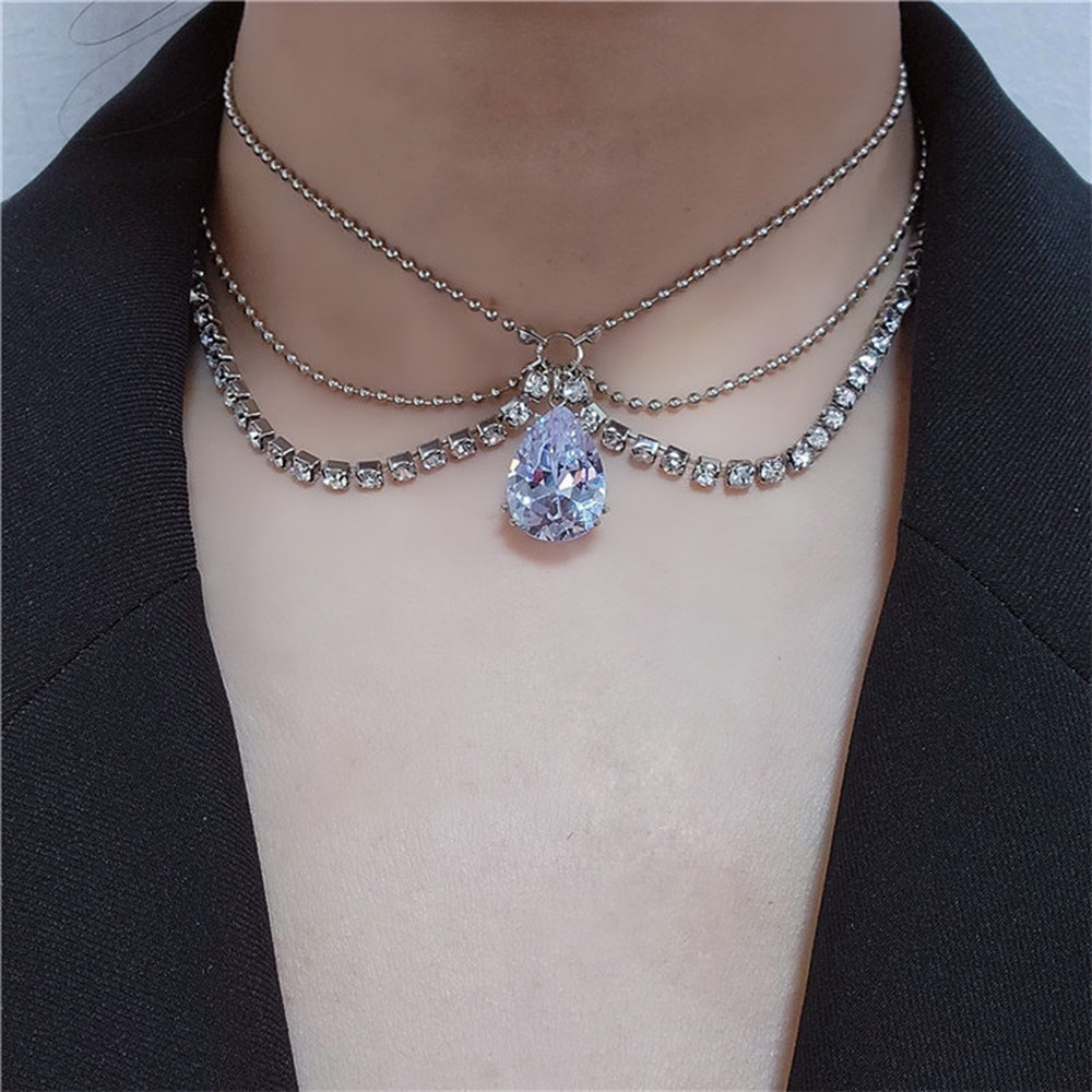 Vòng cổ Ngắn Đính Đá Lấp Lánh