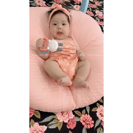 Body chip hai dây kèm nơ cho bé gái chất liệu cotton organic mềm mại  SAMIKIDS