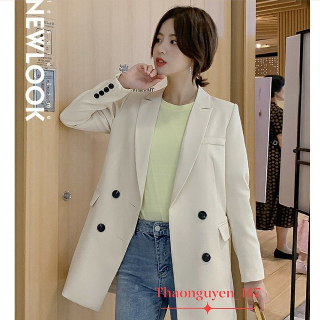 Aó vest nữ dáng dài đính 4 khuy tay chất vải cao cấp | BigBuy360 - bigbuy360.vn