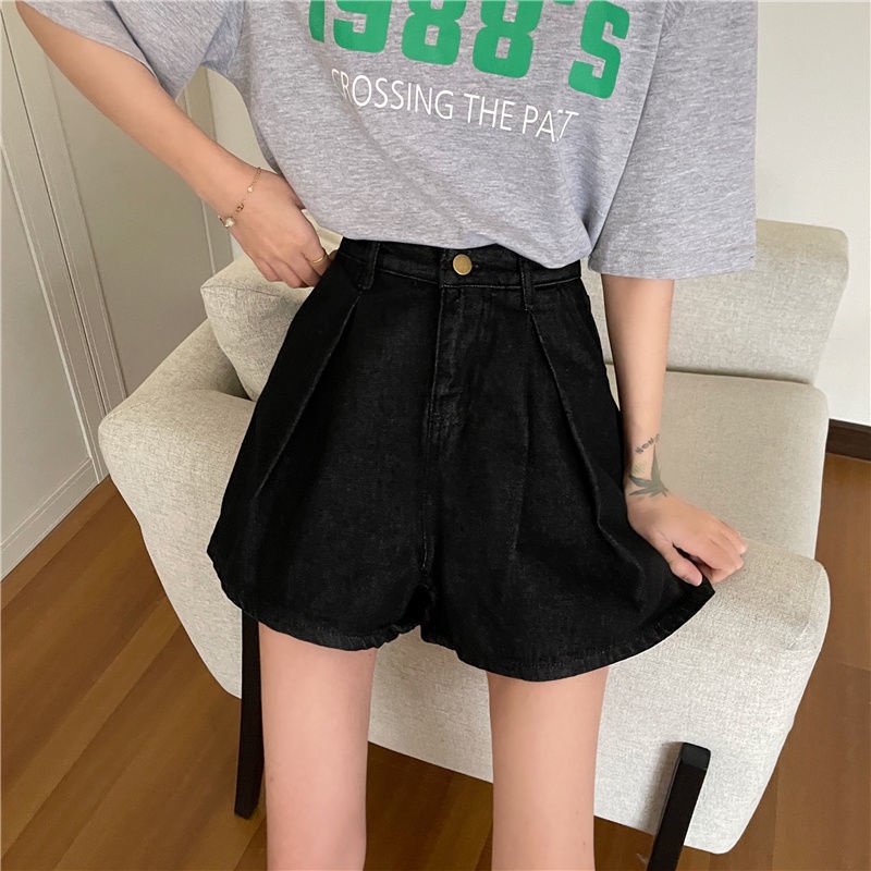 Quần Short denim Ống Rộng Thời Trang Xuân Hè Dành Cho Nữ