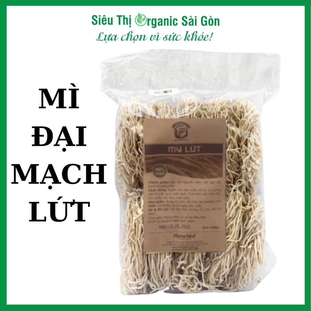 Mì lứt, mì đại mạch lứt Homefood 500gram, mì thực dưỡng eatclean, mì ăn chay