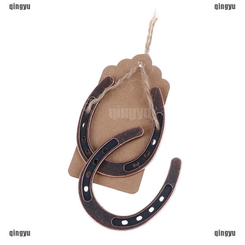 Phụ kiện trang trí quà hình móng ngựa chất liệu hợp kim kẽm kích thước 60*70mm