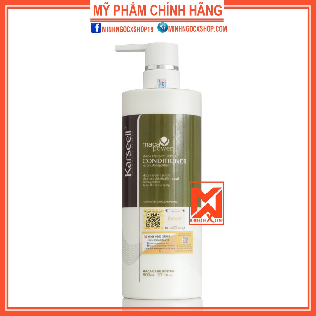 Dầu xả siêu mượt KARSEELL MACA 800ml chính hãng