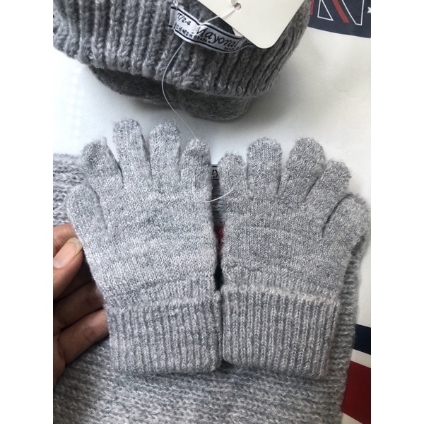 Sét 3 món len mũ, bao tay, khăng quàng cổ Mayoral bé gái 2-4 tuổi