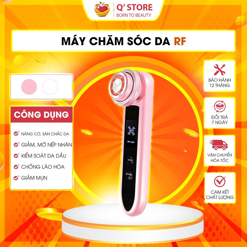 Máy Chăm Sóc Da RF Massage Mặt, Trẻ Hóa Da Mặt Toàn Diện, Chăm Sóc Da Đa Chức Năng, Điện Di Bảo Hành [12 Tháng]