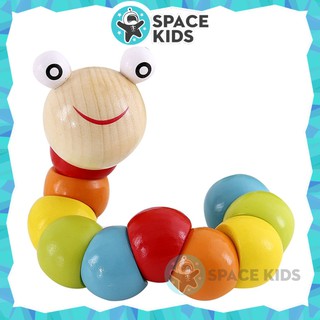 Đồ chơi thông minh con sâu gỗ uốn dẻo nhiều màu sắc cho bé - Space Kids