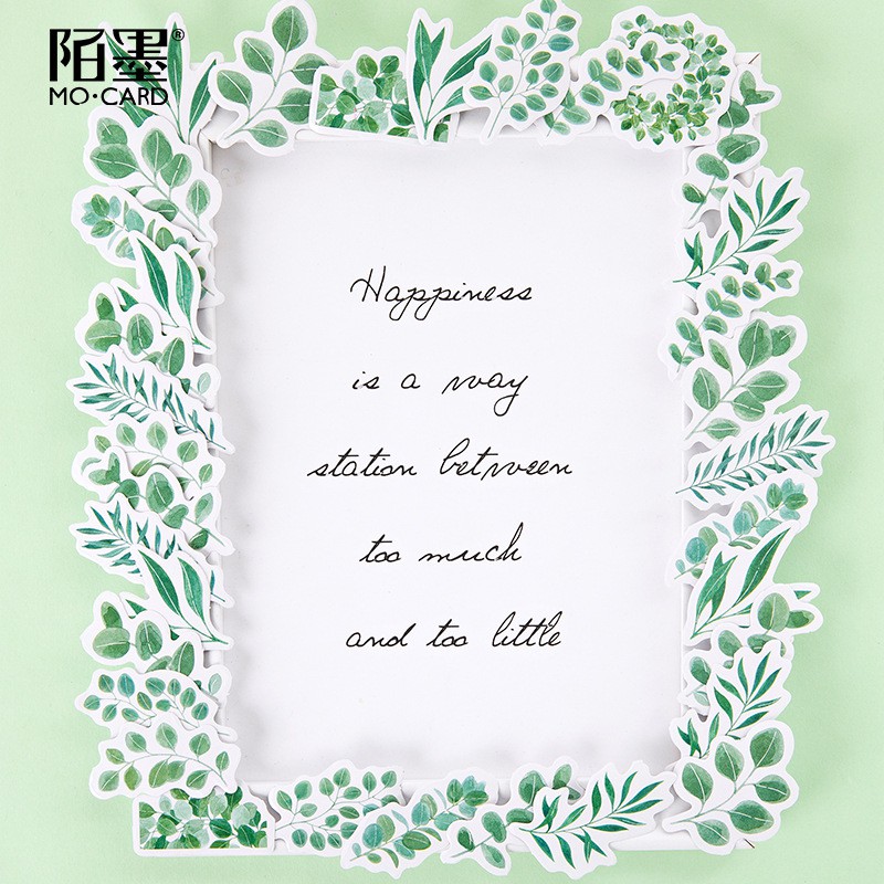Bộ sticker/ Hình dán Mẫu Cỏ &amp; Lá (45 Hình)