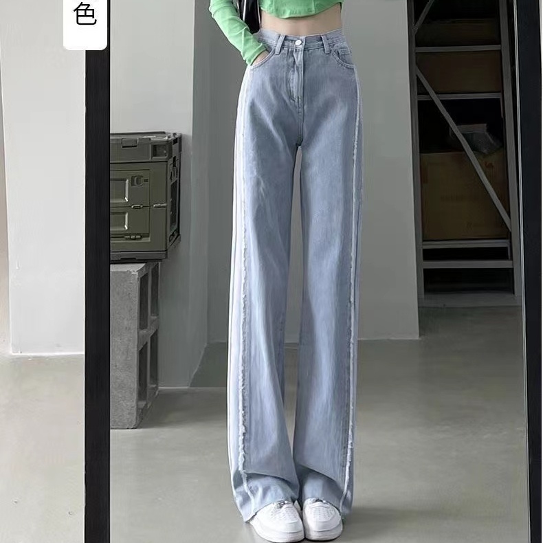 Quần Jeans Nữ Dài Lưng Cao Ống Rộng Thời Trang Hàn