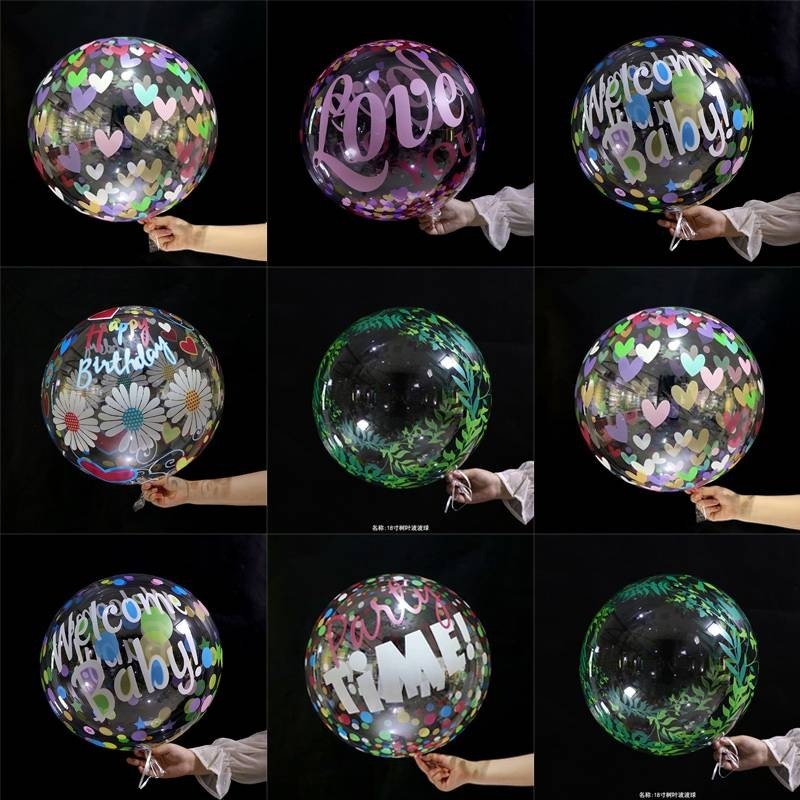 Bong Bóng Trong Suốt 18 Inch In Chữ Happy Birthday Trang Trí Sinh Nhật