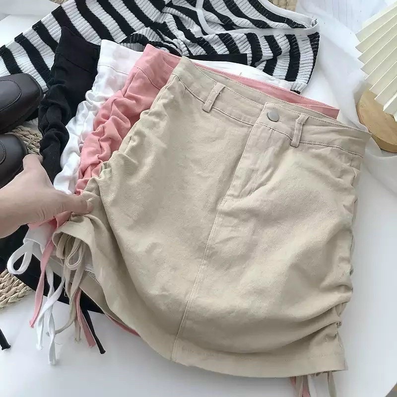 VÁY RÚT DÂY 2 BÊN VẢI KAKI