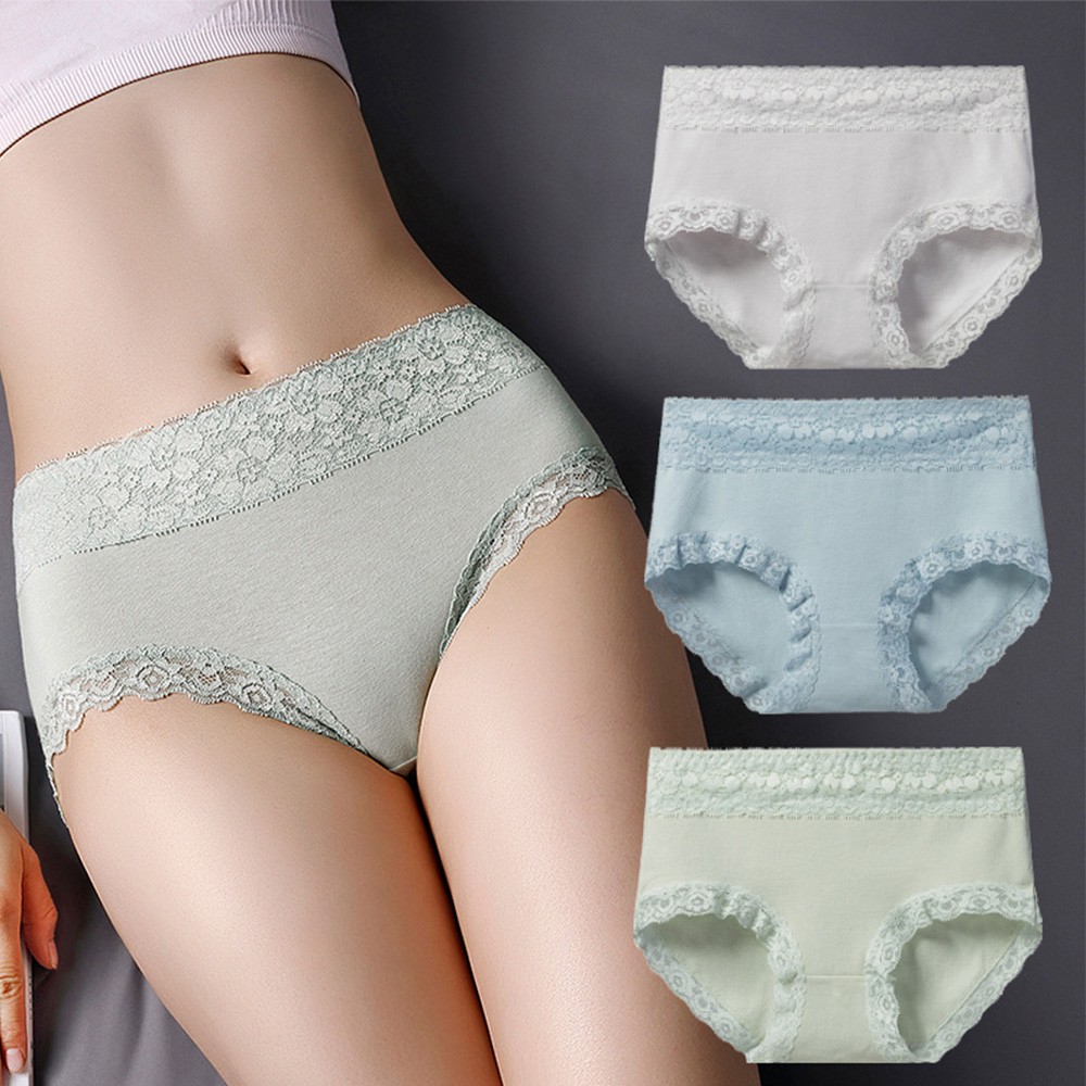 Quần Lót Cotton Viền Ren Lưng Cao Dễ Thương Cho Nữ | BigBuy360 - bigbuy360.vn