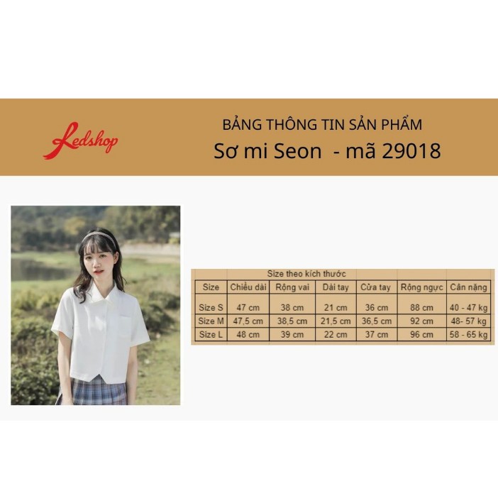 Áo Sơ Mi Nữ Seon Dáng Lửng Cổ Bẻ Ngắn Tay Nhiều Màu REDSHOP | BigBuy360 - bigbuy360.vn