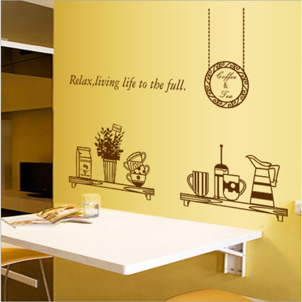 Decal trang trí tường - Coffee & Tea trang trí nhà bếp