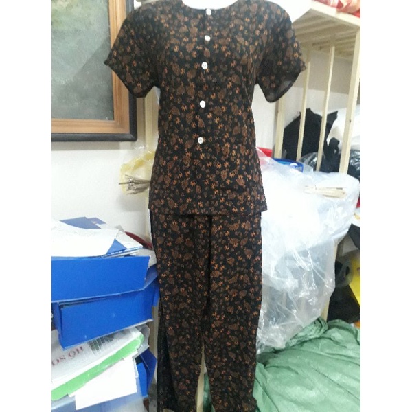 Bộ lanh hoa (quần dài - áo cộc ) dành cho người già